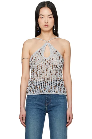 COPERNI Gray Beaded Knitted Tank Top