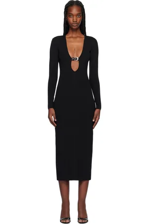 Staud Black Murphy Midi Dress