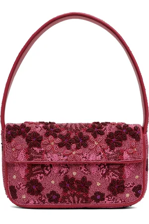 Staud Pink & Burgundy Tommy Beaded Bag