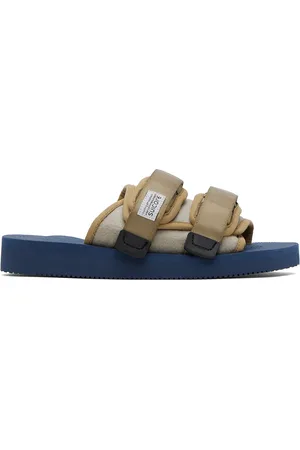 SUICOKE Taupe & Navy MOTO-Feab Sandals