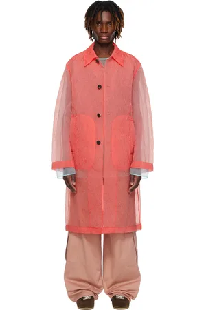 DRIES VAN NOTEN Pink Crinkled Organza Coat