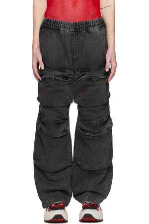 Diesel Black D-Baertson-S Denim Cargo Pants