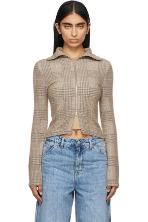 OUR LEGACY Beige Slim Zip Long Sleeve Sweater