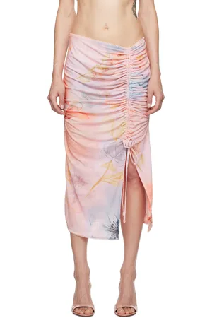 DANIELLE GUIZIO Pink Celastrina Midi Skirt