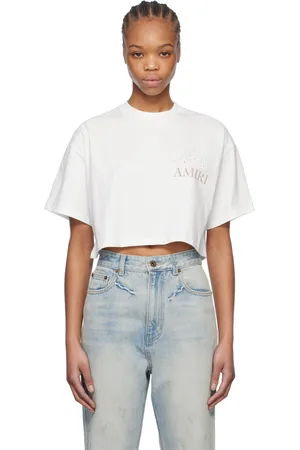 AMIRI White Starburst Cropped T-shirt