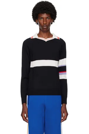 WALES BONNER Navy Calm Long Sleeve Polo