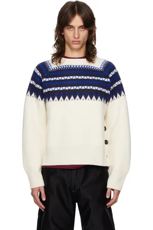 WALES BONNER Off-White Mist Fair Isle Sweater