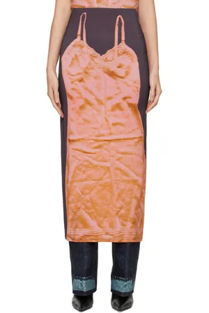 Miaou Gray & Orange Chiara Maxi Skirt