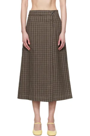 mfpen Brown Classic Wrap Midi Skirt