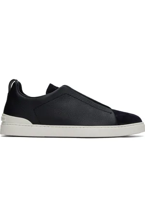 Ermenegildo Zegna Navy Triple Stitch Sneakers