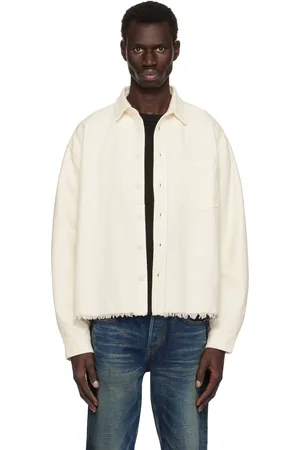 JOHN ELLIOTT Off-White Solid Hemi Oversized Shirt