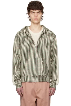 WALES BONNER Beige & Green Power Hoodie