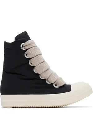 Rick Owens Black & Off-White Hollywood Jumbo Lace Puffer Sneaks Sneakers