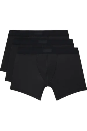 SKIMS Three-Pack Black Cotton 5 Boxer Briefs