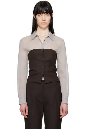 AMOMENTO Button Up Bustier Top