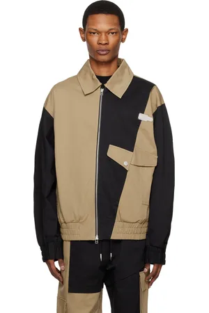 Feng Chen Wang Black & Beige Paneled Jacket