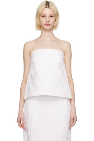 CO White Embroidered Tank Top