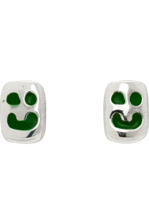 Maple Silver Smiley Earrings