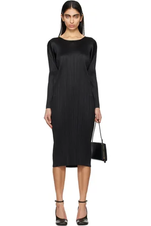 PLEATS PLEASE ISSEY MIYAKE Black Monthly Colors February Midi Dress