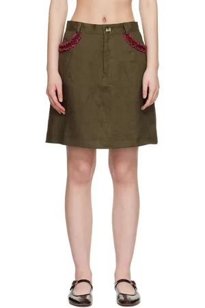 Caro Editions Khaki Nunu Midi Skirt
