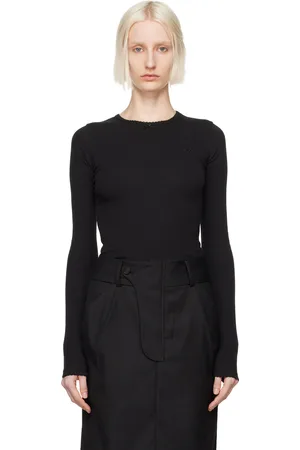OPEN YY Picot Trim Fitted Long Sleeve T-shirt