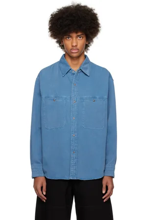 LEMAIRE Blue Snaps Denim Shirt