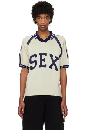 CARNE BOLLENTE Beige & Blue Captain Kinky Polo