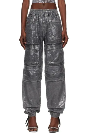 Diesel Gray D-Mirt 0pgac Denim Cargo Pants