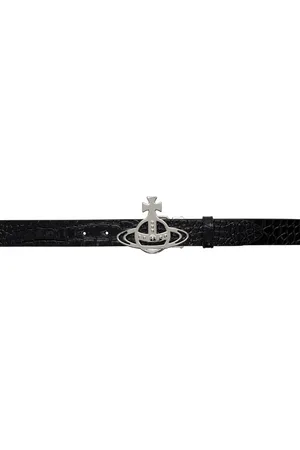 Vivienne Westwood Black Line Orb Buckle Belt