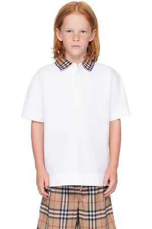 Burberry Kids Check Collar Polo