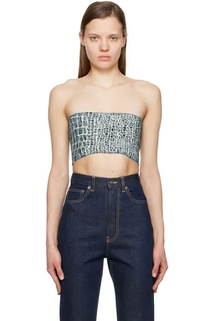 Alaïa Blue Graphic Tube Top