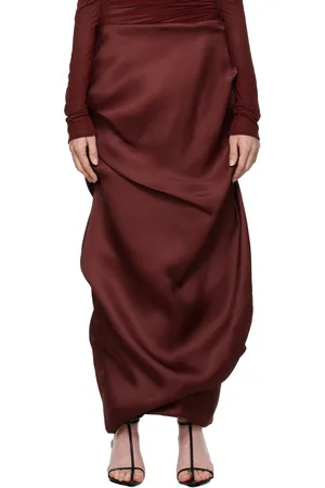Khaite Burgundy Olula Maxi Skirt