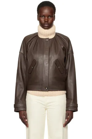 Saks Potts Brown Margreta Leather Jacket