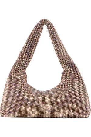 KARA Pink Mini Crystal Mesh Armpit Bag