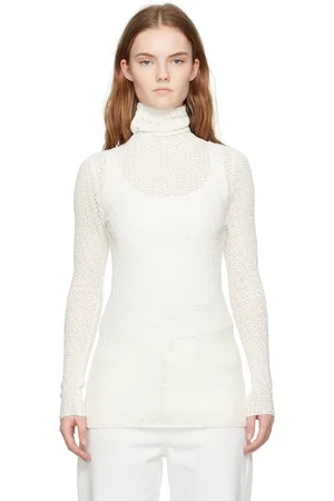 Totême Off White Semi-Sheer Turtleneck