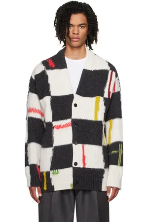 Ermenegildo Zegna White & Black Check Cardigan