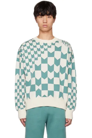 Rhude Blue & Off-White Racing Sweater