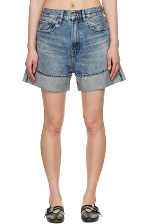 R13 Blue Nina Denim Shorts