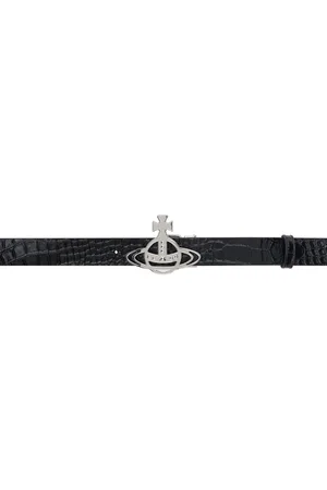 Vivienne Westwood Black Line Orb Buckle Belt