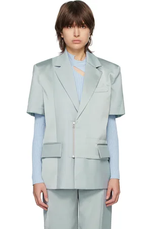 Feng Chen Wang Gray Short Sleeve Blazer