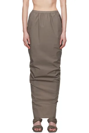 Rick Owens Gray Hollywood Soft Pillar Maxi Skirt