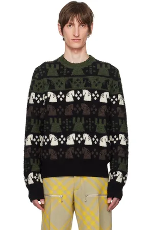 Burberry Green & Black Jacquard Sweater
