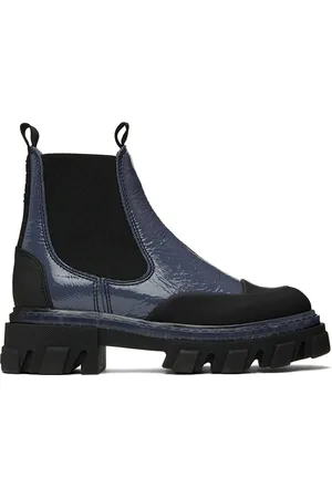 Ganni Blue Cleated Low Chelsea Boots