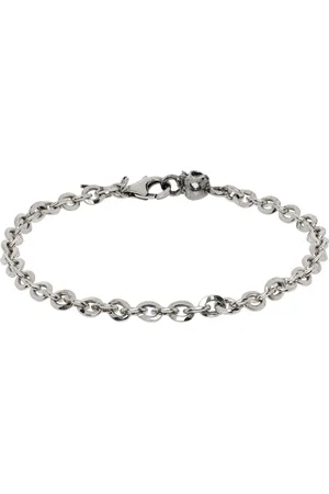 EMANUELE BICOCCHI SSENSE Exclusive Silver Skull Bracelet