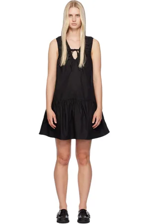 Ganni Black Dropped Waist Minidress