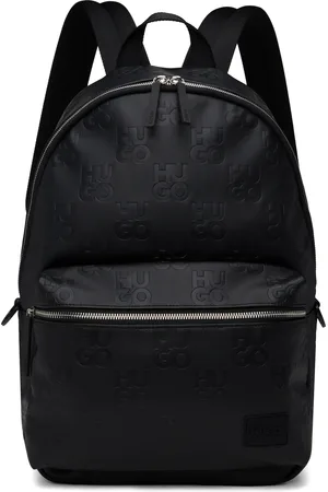 HUGO BOSS Black Embossed Logo Backpack