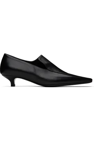 Totême Black Leather Kitten Heels