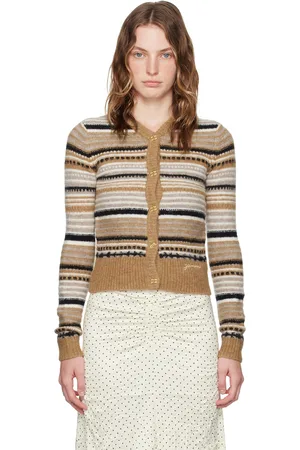 Ganni Brown Striped Cardigan