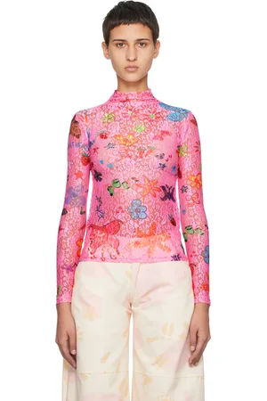 Collina Strada SSENSE Exclusive Pink Doodle Mania Turtleneck