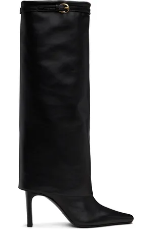 Staud Black Wally Foldover High Heel Tall Boots